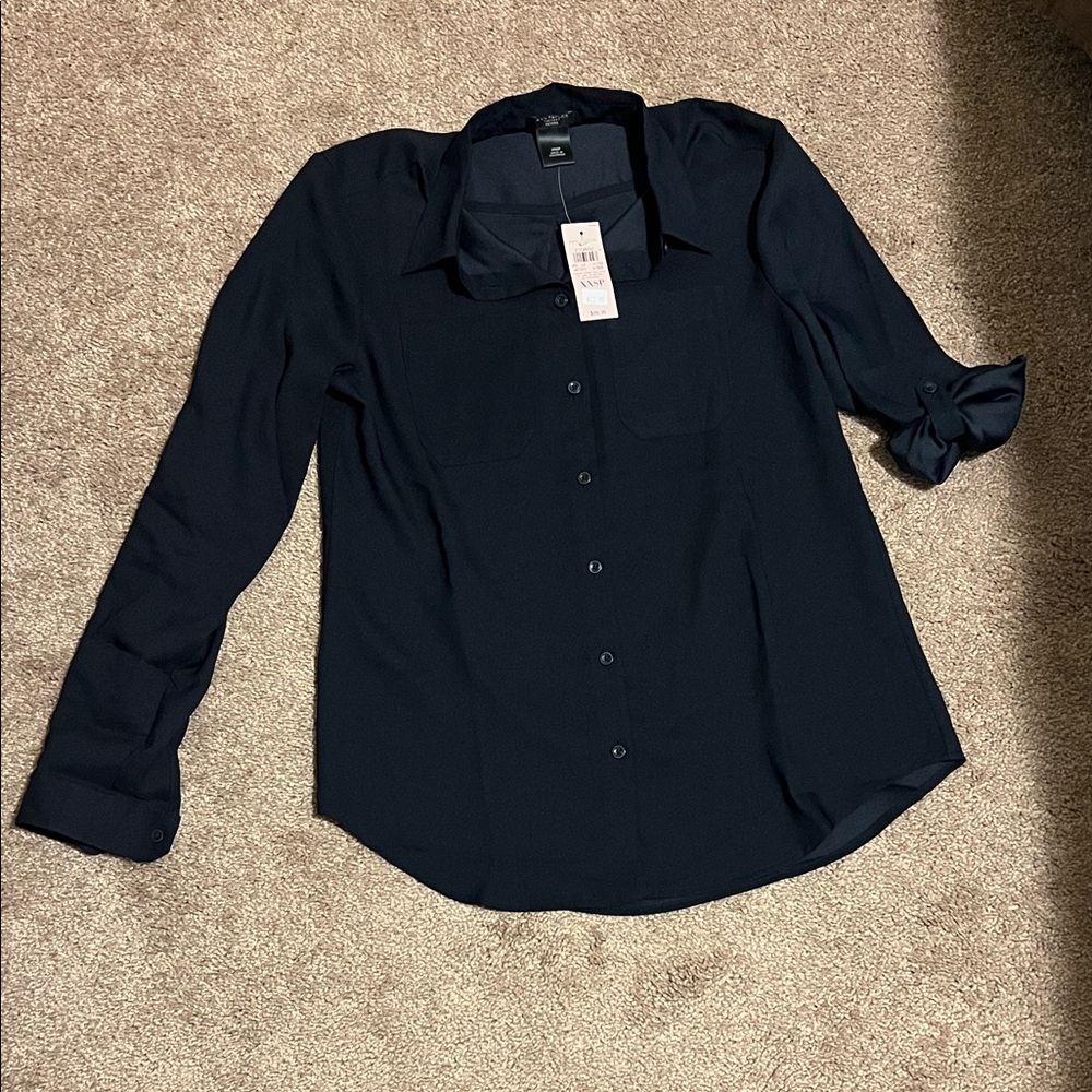 Ann Taylor Midnight Blue Blouse